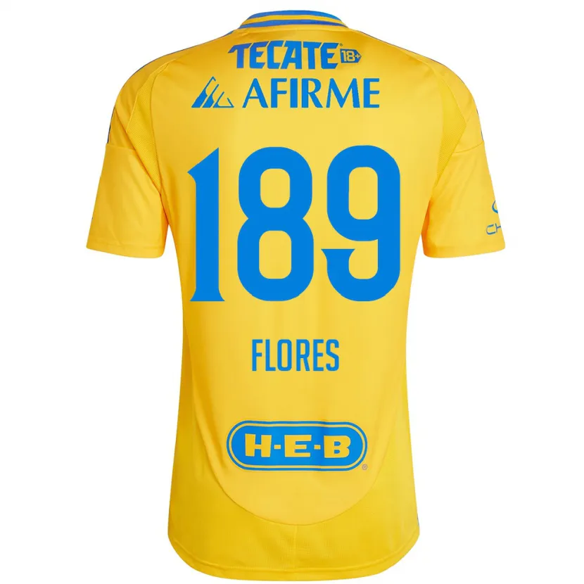 Danxen Uomo Maglia Rolando Flores #189 Oro Giallo Kit Gara Home 2024/25 Maglietta