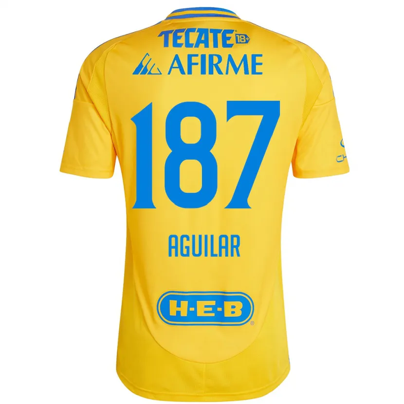 Danxen Uomo Maglia Manuel Aguilar #187 Oro Giallo Kit Gara Home 2024/25 Maglietta