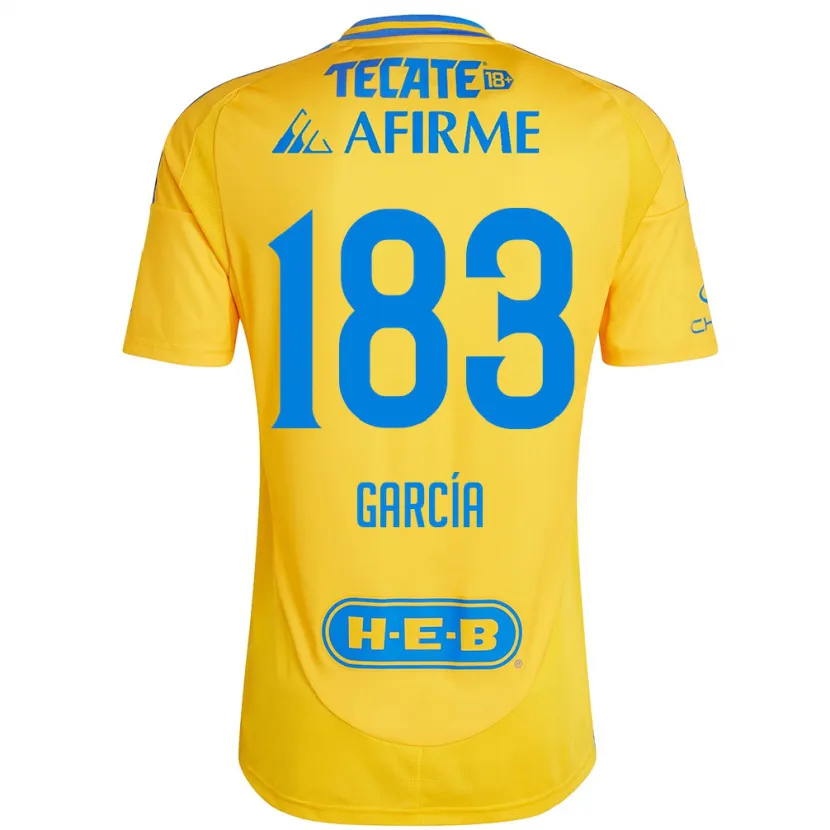 Danxen Uomo Maglia Zahir García #183 Oro Giallo Kit Gara Home 2024/25 Maglietta