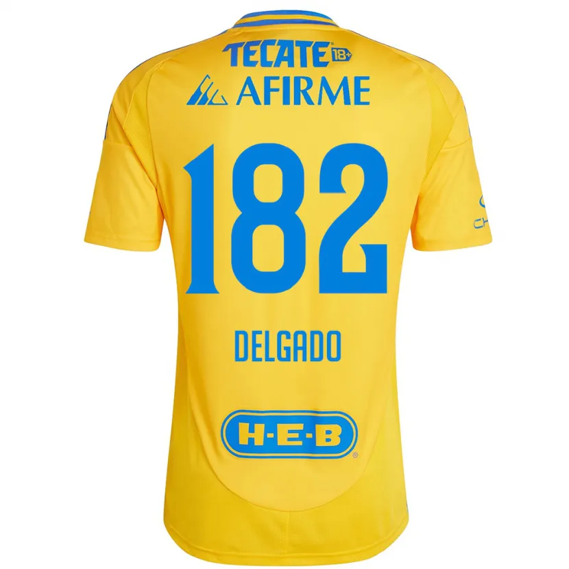 Danxen Uomo Maglia Arturo Delgado #182 Oro Giallo Kit Gara Home 2024/25 Maglietta