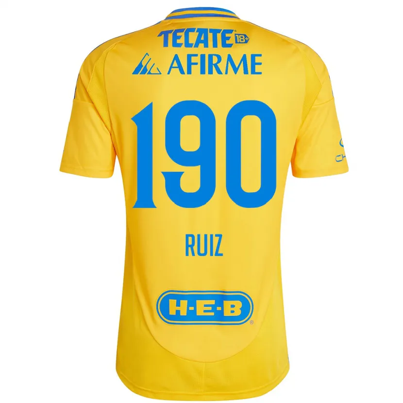 Danxen Uomo Maglia Óscar Ruiz #190 Oro Giallo Kit Gara Home 2024/25 Maglietta