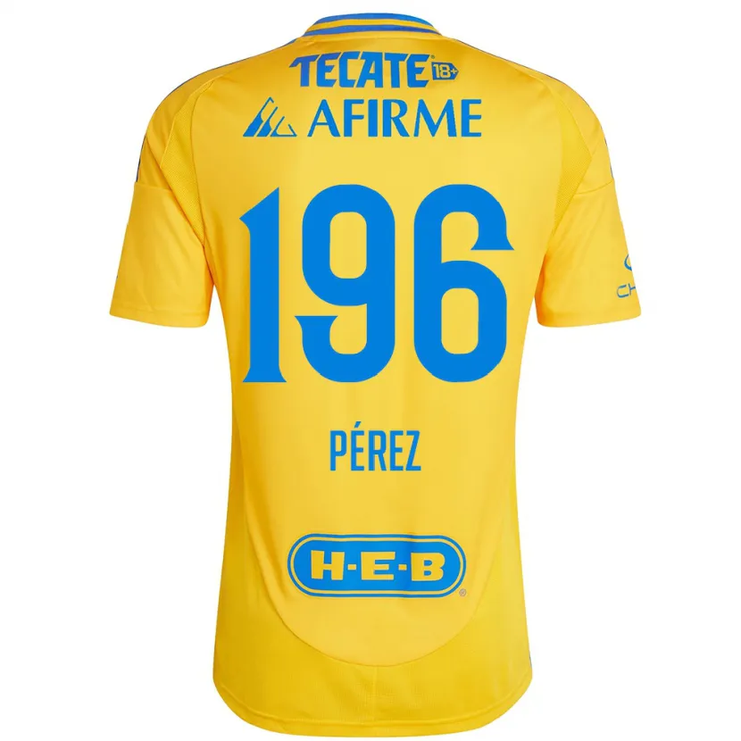 Danxen Uomo Maglia Axel Pérez #196 Oro Giallo Kit Gara Home 2024/25 Maglietta
