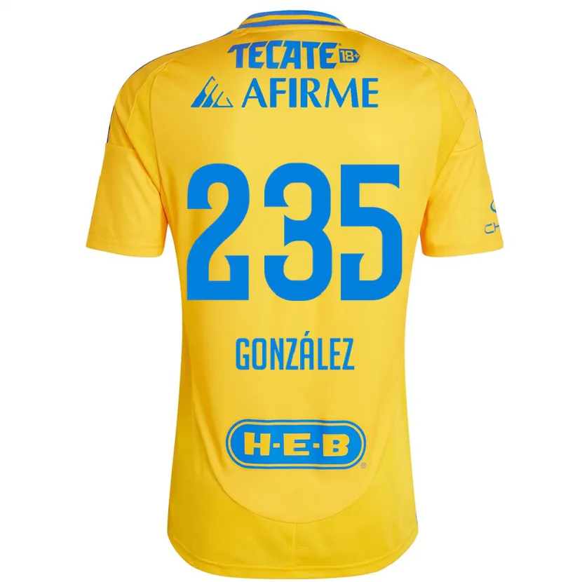 Danxen Uomo Maglia Mauricio González #235 Oro Giallo Kit Gara Home 2024/25 Maglietta