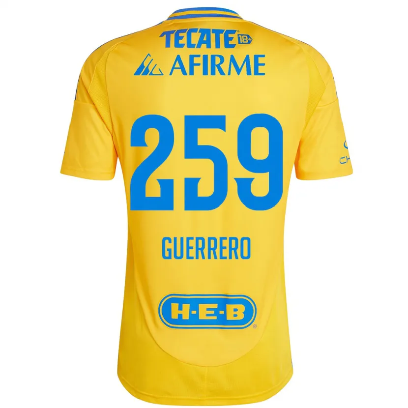 Danxen Uomo Maglia Erick Guerrero #259 Oro Giallo Kit Gara Home 2024/25 Maglietta