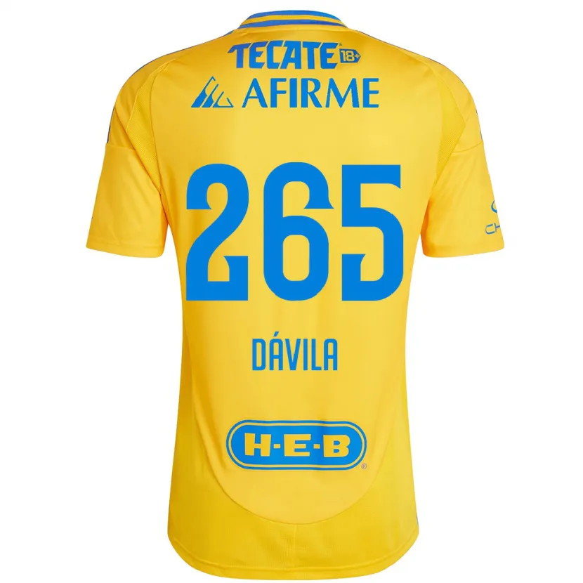 Danxen Uomo Maglia Emiliano Dávila #265 Oro Giallo Kit Gara Home 2024/25 Maglietta