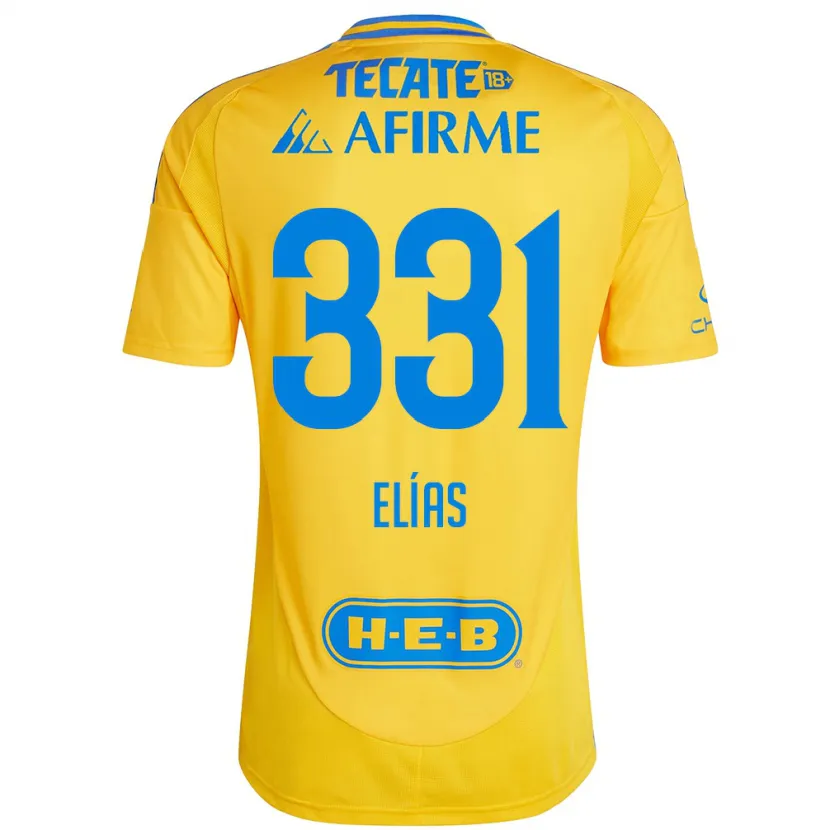 Danxen Uomo Maglia Bruno Elías #331 Oro Giallo Kit Gara Home 2024/25 Maglietta