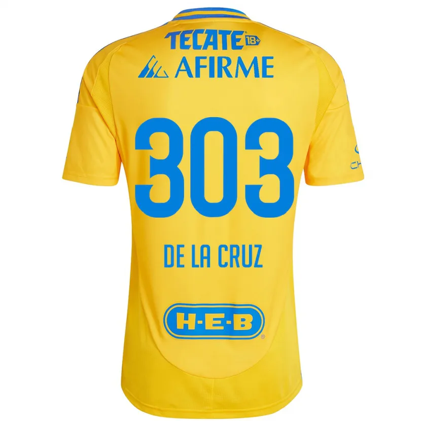 Danxen Uomo Maglia Erick De La Cruz #303 Oro Giallo Kit Gara Home 2024/25 Maglietta