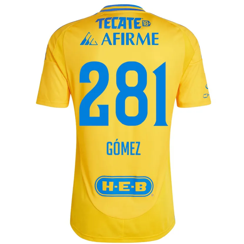 Danxen Uomo Maglia Luis Gómez #281 Oro Giallo Kit Gara Home 2024/25 Maglietta