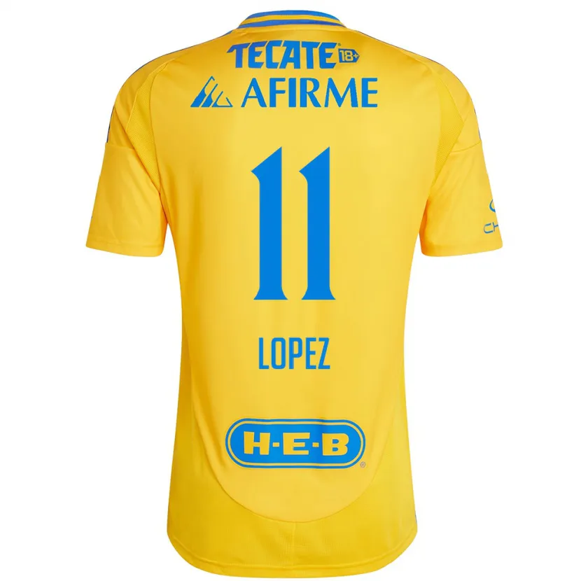 Danxen Uomo Maglia Nicolas Lopez #11 Oro Giallo Kit Gara Home 2024/25 Maglietta
