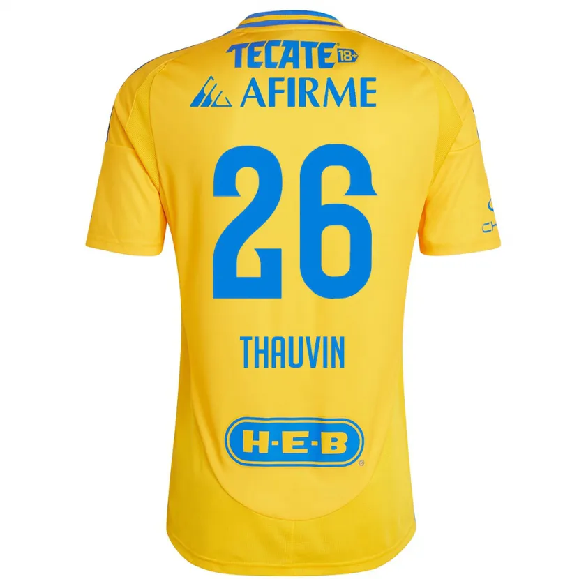 Danxen Uomo Maglia Florian Thauvin #26 Oro Giallo Kit Gara Home 2024/25 Maglietta