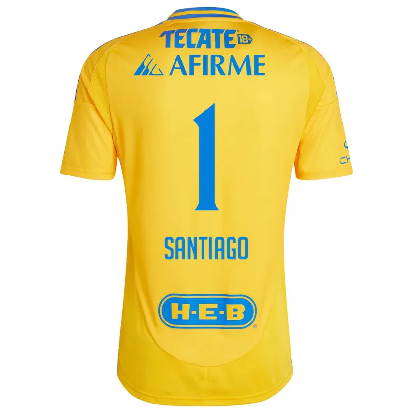 Danxen Uomo Maglia Cecilia Santiago #1 Oro Giallo Kit Gara Home 2024/25 Maglietta