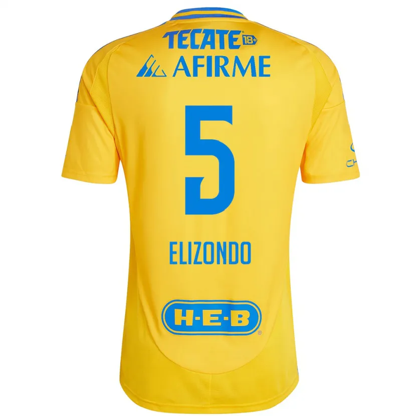 Danxen Uomo Maglia Fernanda Elizondo #5 Oro Giallo Kit Gara Home 2024/25 Maglietta