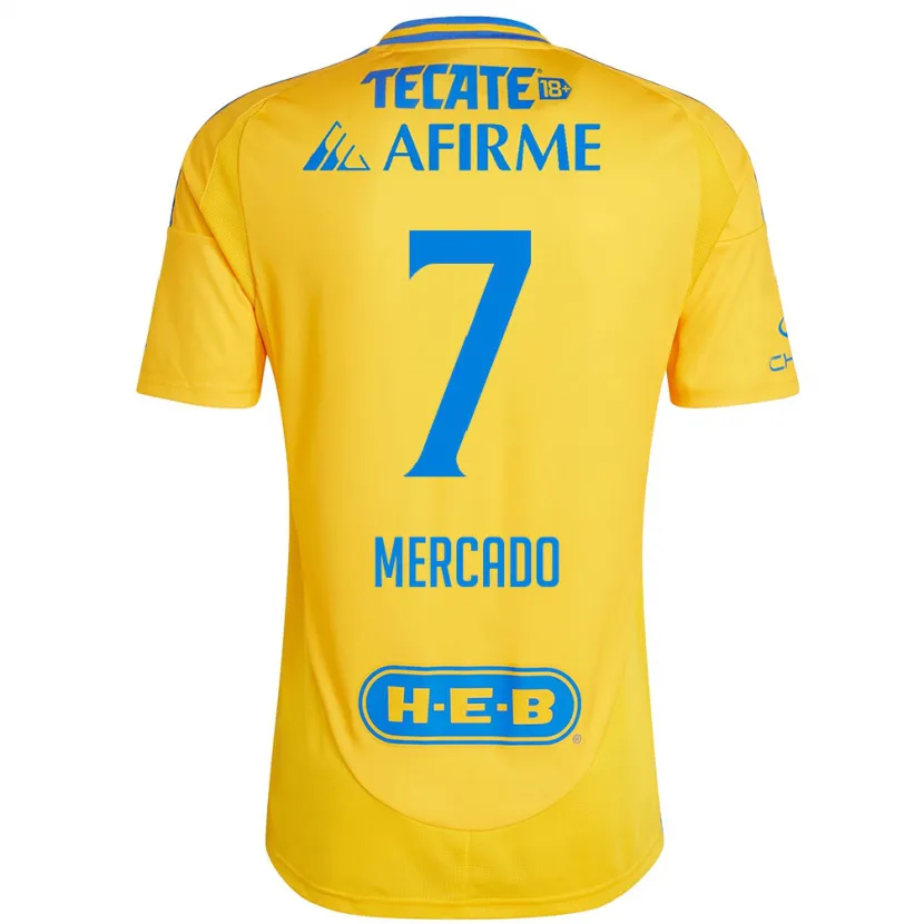 Danxen Uomo Maglia Liliana Mercado #7 Oro Giallo Kit Gara Home 2024/25 Maglietta