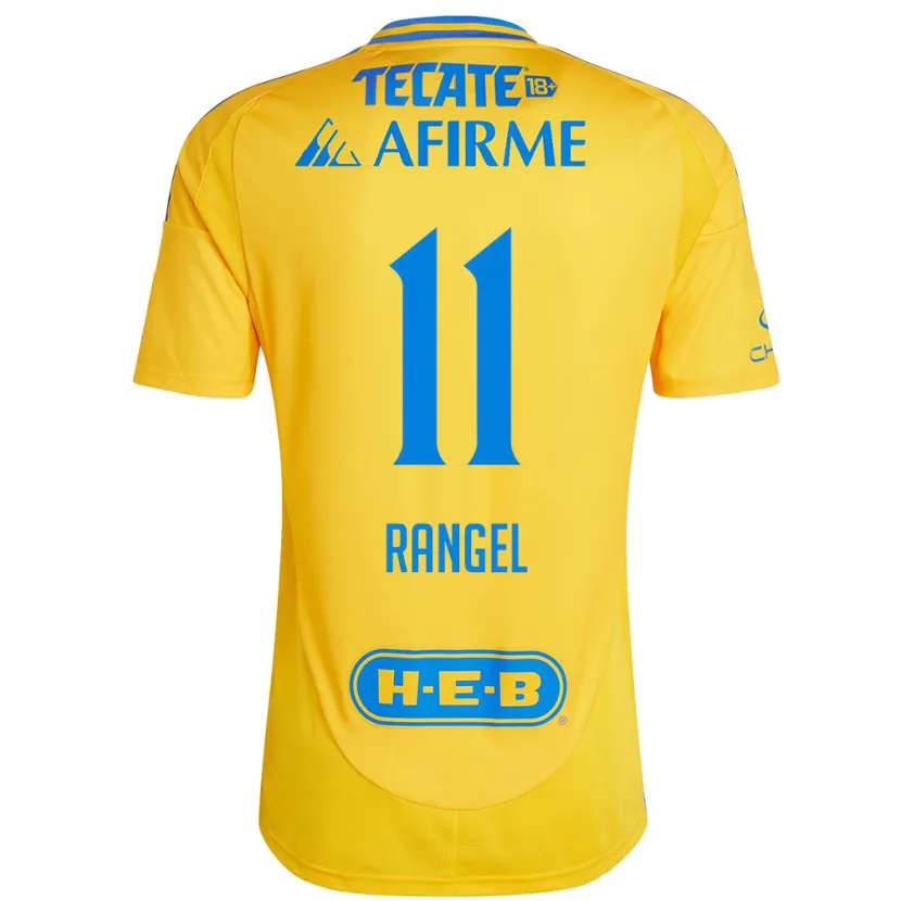 Danxen Uomo Maglia Nayeli Rangel #11 Oro Giallo Kit Gara Home 2024/25 Maglietta
