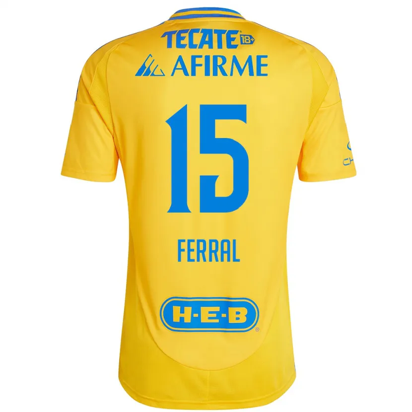 Danxen Uomo Maglia Cristina Ferral #15 Oro Giallo Kit Gara Home 2024/25 Maglietta