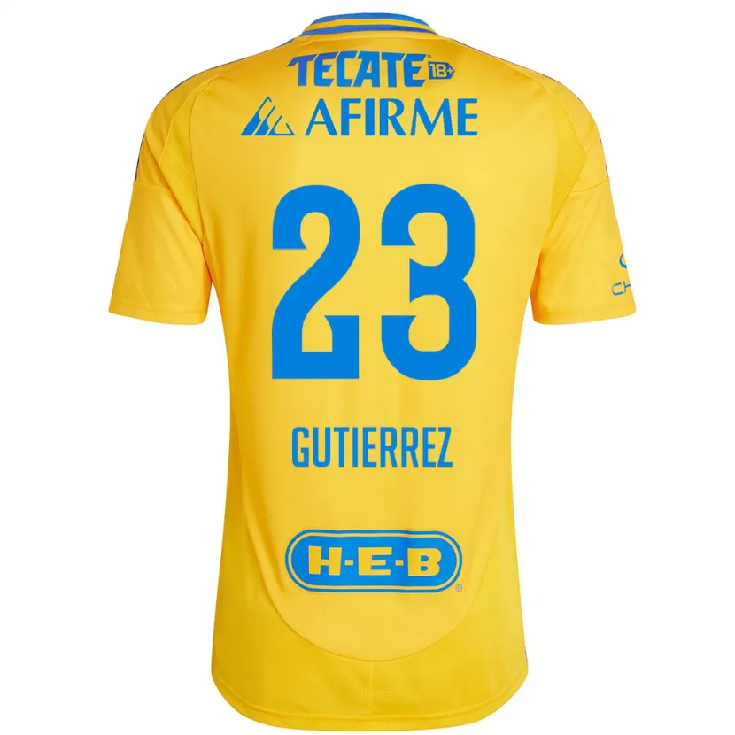 Danxen Uomo Maglia Jana Gutierrez #23 Oro Giallo Kit Gara Home 2024/25 Maglietta