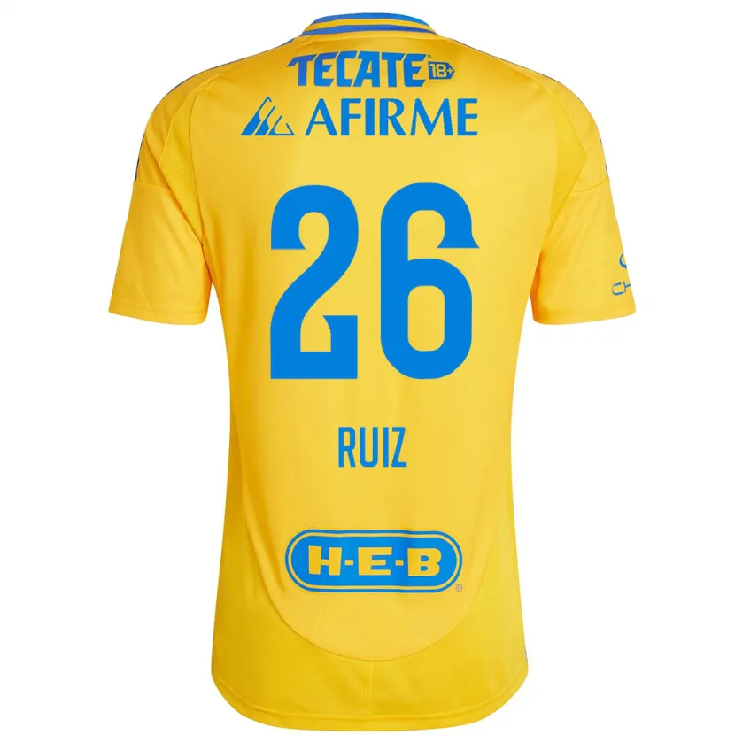 Danxen Uomo Maglia Michel Ruiz #26 Oro Giallo Kit Gara Home 2024/25 Maglietta