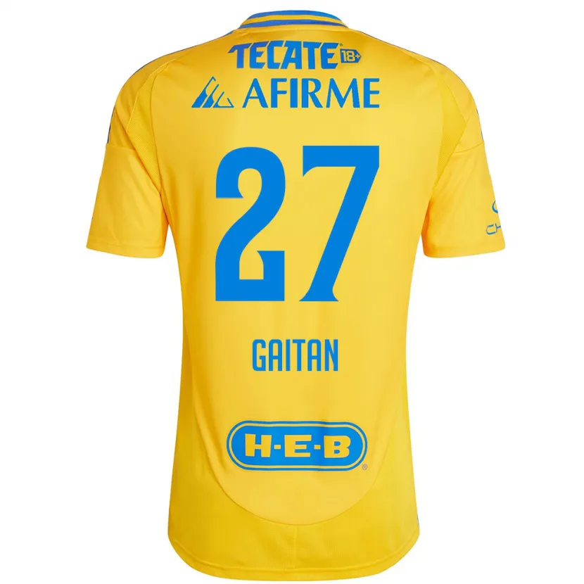 Danxen Uomo Maglia Natalia Gaitan #27 Oro Giallo Kit Gara Home 2024/25 Maglietta