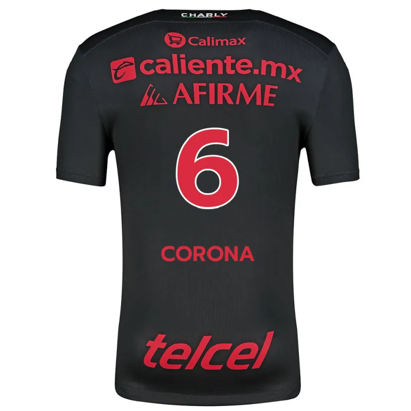 Danxen Uomo Maglia Joe Corona #6 Nero Rosso Kit Gara Home 2024/25 Maglietta