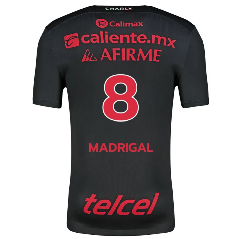 Danxen Uomo Maglia Fernando Madrigal #8 Nero Rosso Kit Gara Home 2024/25 Maglietta