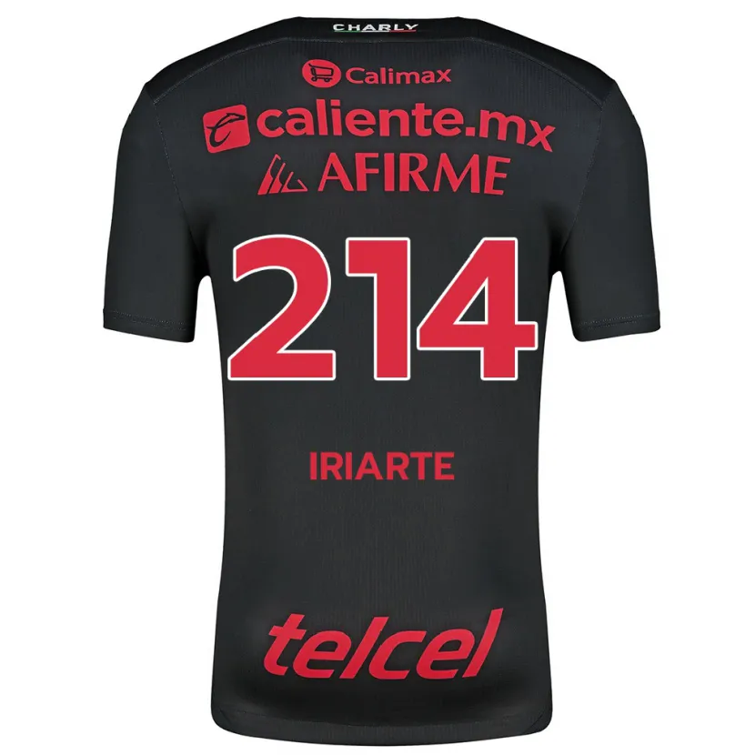 Danxen Uomo Maglia Oliver Iriarte #214 Nero Rosso Kit Gara Home 2024/25 Maglietta