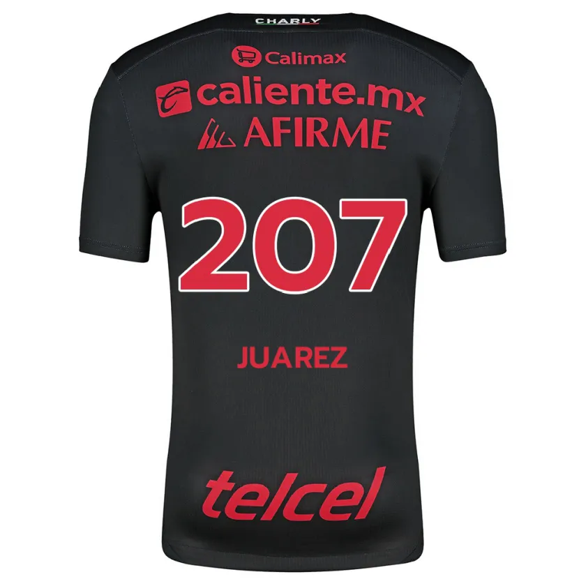 Danxen Uomo Maglia José Juárez #207 Nero Rosso Kit Gara Home 2024/25 Maglietta