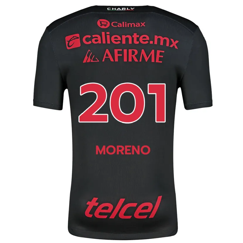 Danxen Uomo Maglia Jesús Moreno #201 Nero Rosso Kit Gara Home 2024/25 Maglietta