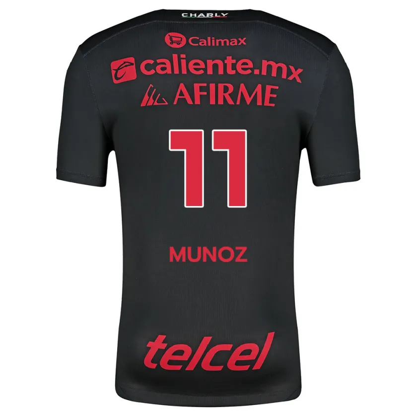 Danxen Uomo Maglia Sanjuana Muñoz #11 Nero Rosso Kit Gara Home 2024/25 Maglietta