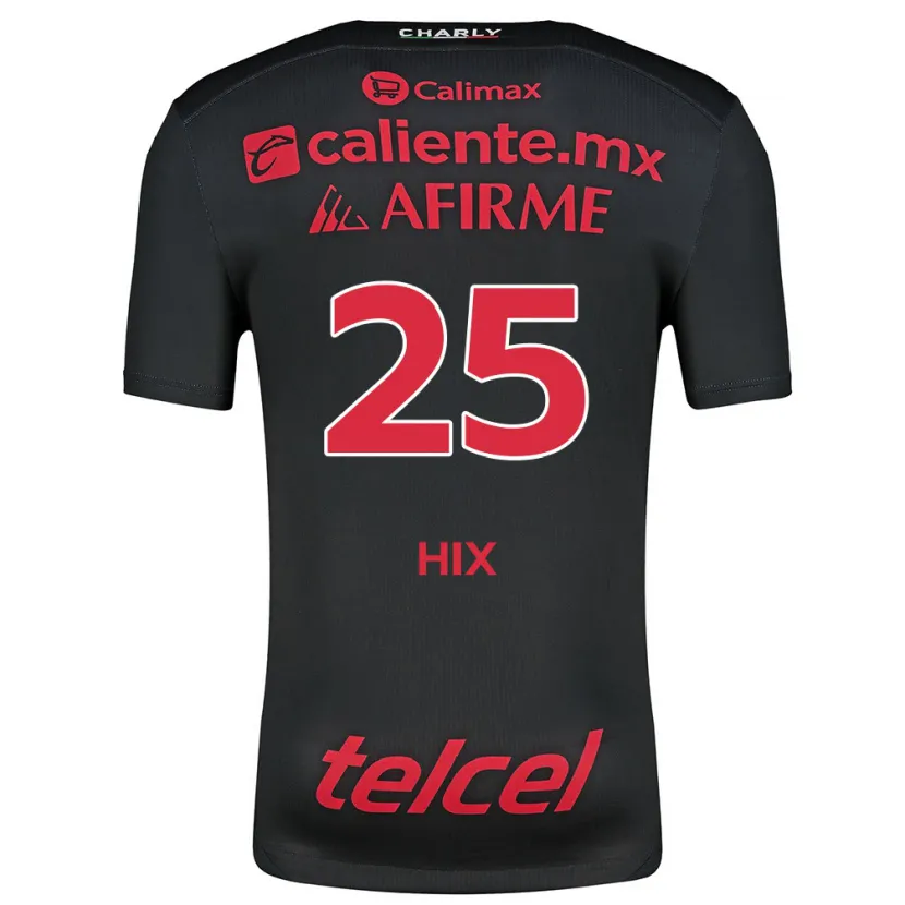 Danxen Uomo Maglia Angelina Hix #25 Nero Rosso Kit Gara Home 2024/25 Maglietta