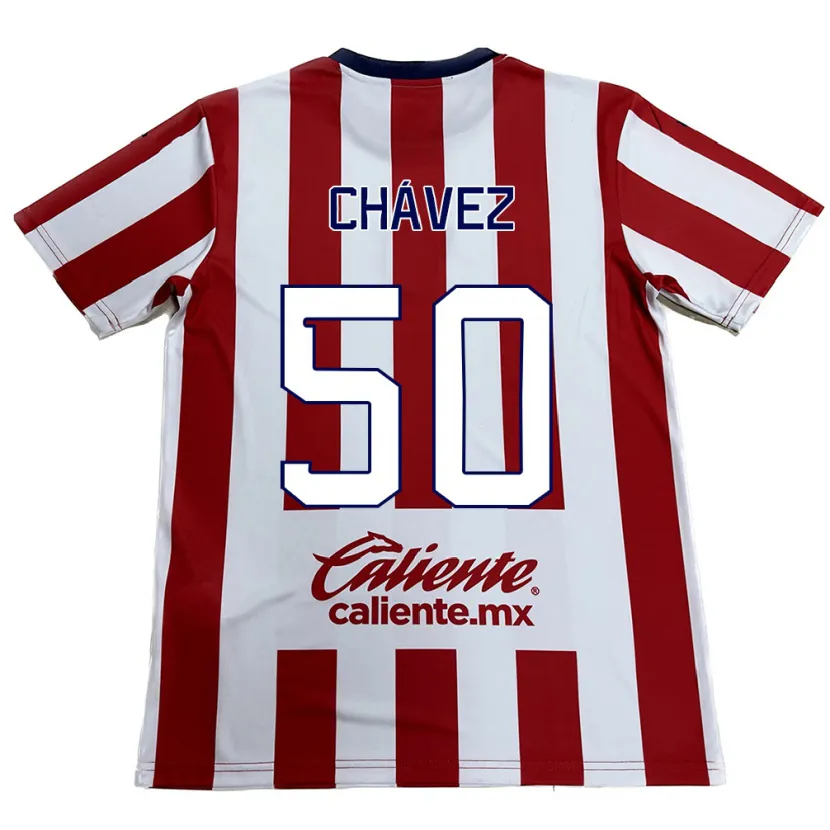 Danxen Uomo Maglia Mateo Chávez #50 Rosso Bianco Kit Gara Home 2024/25 Maglietta