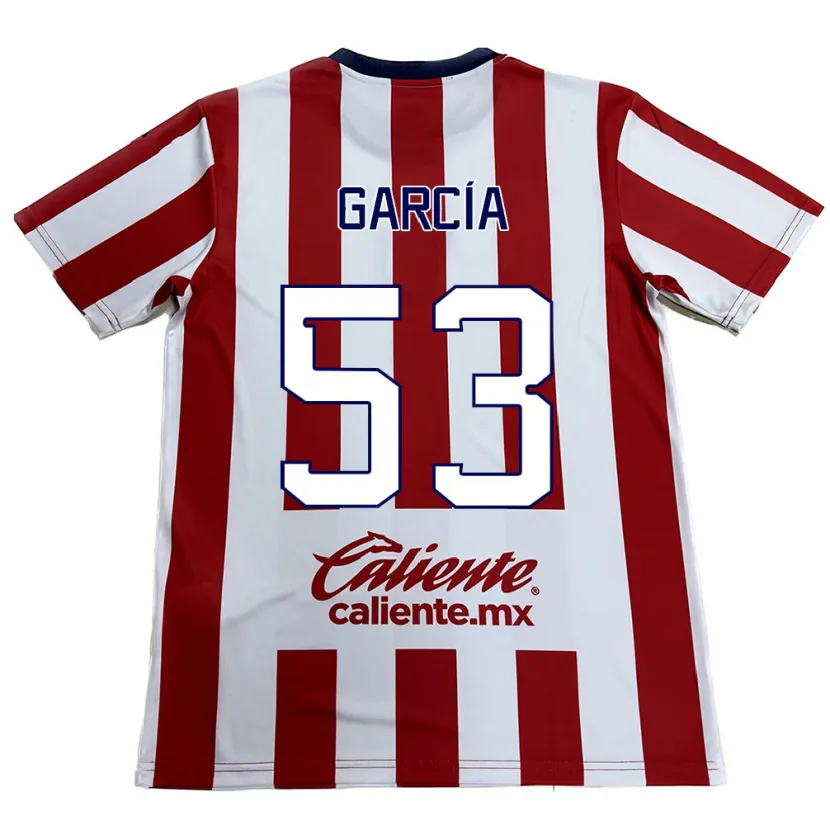 Danxen Uomo Maglia Uziel García #53 Rosso Bianco Kit Gara Home 2024/25 Maglietta