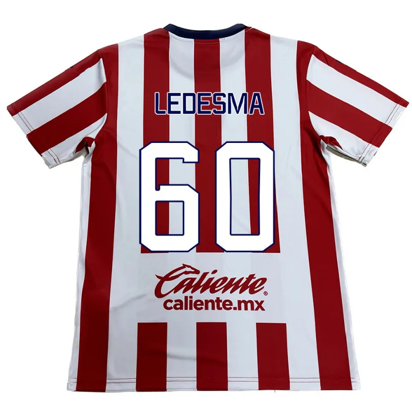 Danxen Uomo Maglia Luis Ledesma #60 Rosso Bianco Kit Gara Home 2024/25 Maglietta