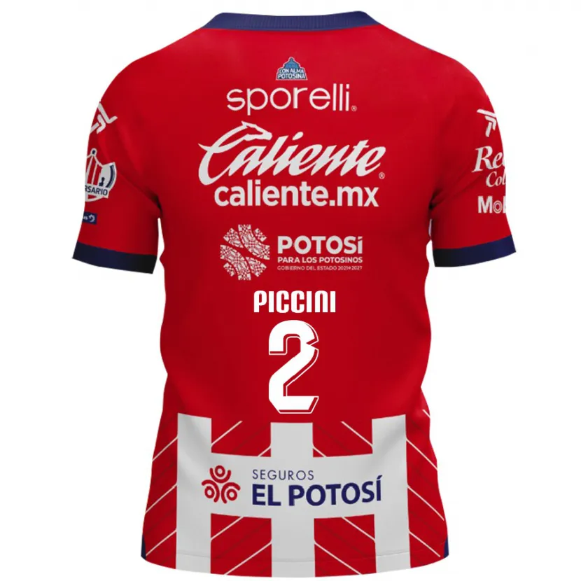 Danxen Uomo Maglia Cristiano Piccini #2 Rosso Bianco Kit Gara Home 2024/25 Maglietta
