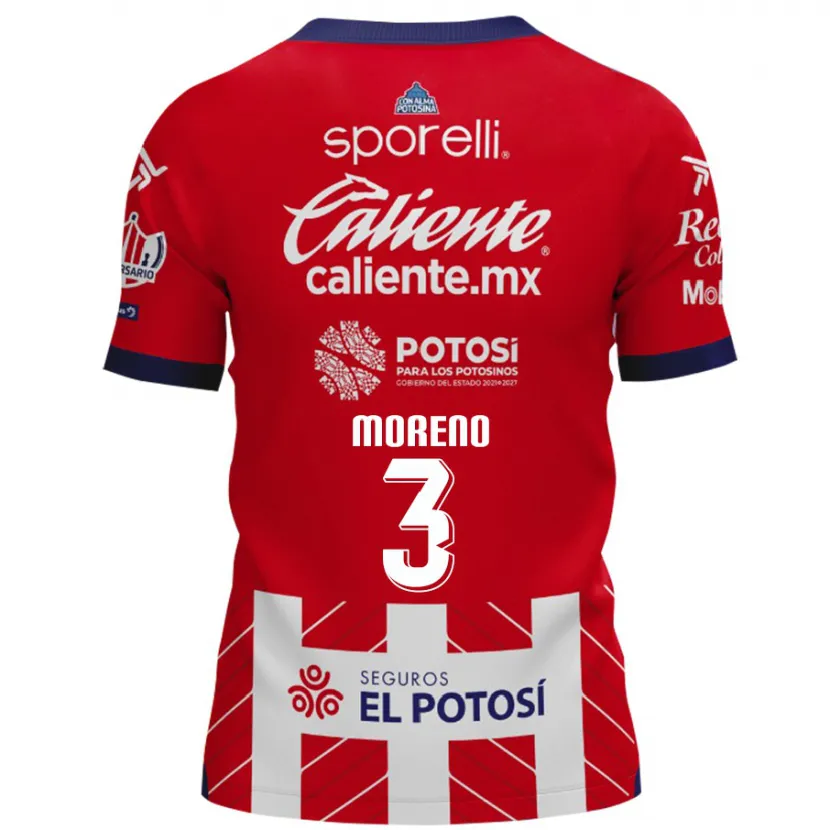 Danxen Uomo Maglia Iker Moreno #3 Rosso Bianco Kit Gara Home 2024/25 Maglietta