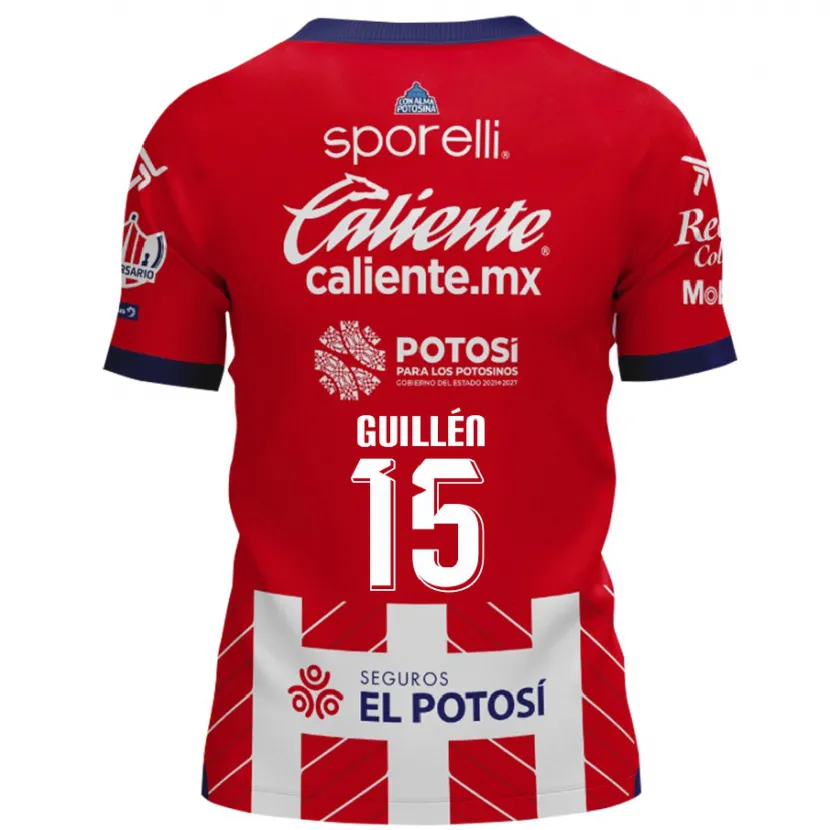 Danxen Uomo Maglia Daniel Guillén #15 Rosso Bianco Kit Gara Home 2024/25 Maglietta