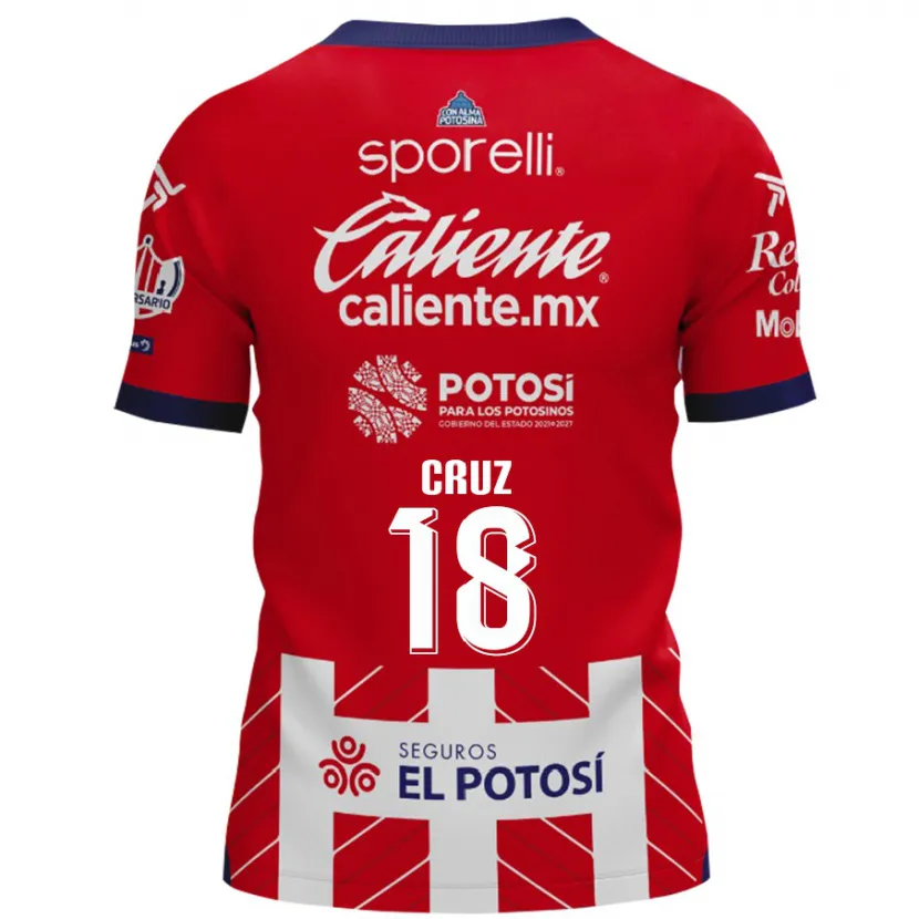 Danxen Uomo Maglia Aldo Cruz #18 Rosso Bianco Kit Gara Home 2024/25 Maglietta