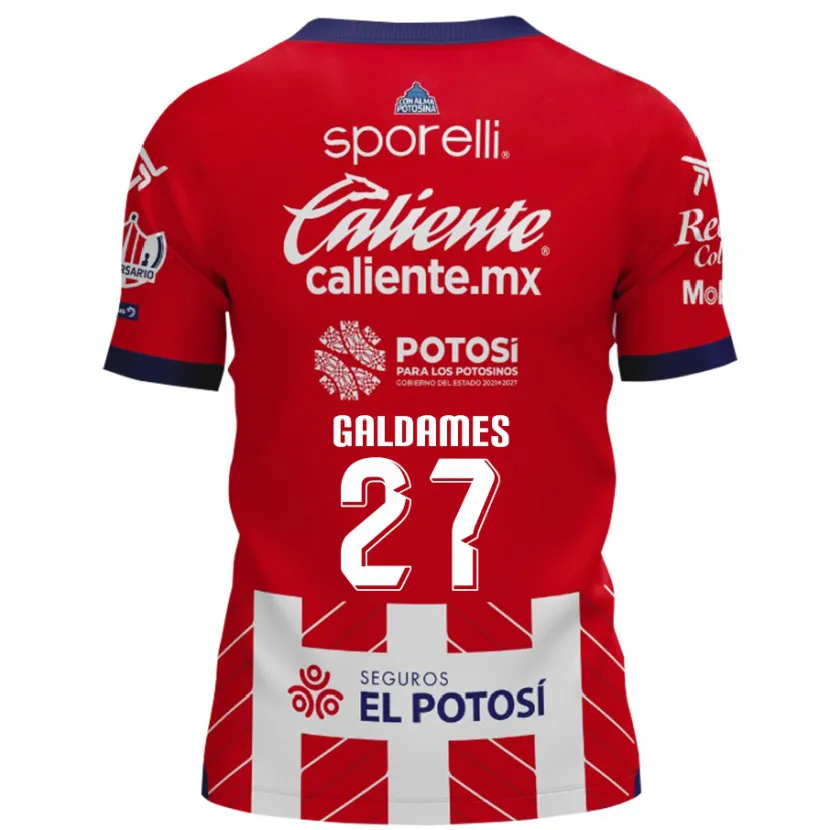 Danxen Uomo Maglia Benjamín Galdames #27 Rosso Bianco Kit Gara Home 2024/25 Maglietta