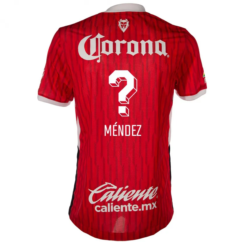 Danxen Uomo Maglia Bruno Méndez #0 Rosso Bianco Kit Gara Home 2024/25 Maglietta