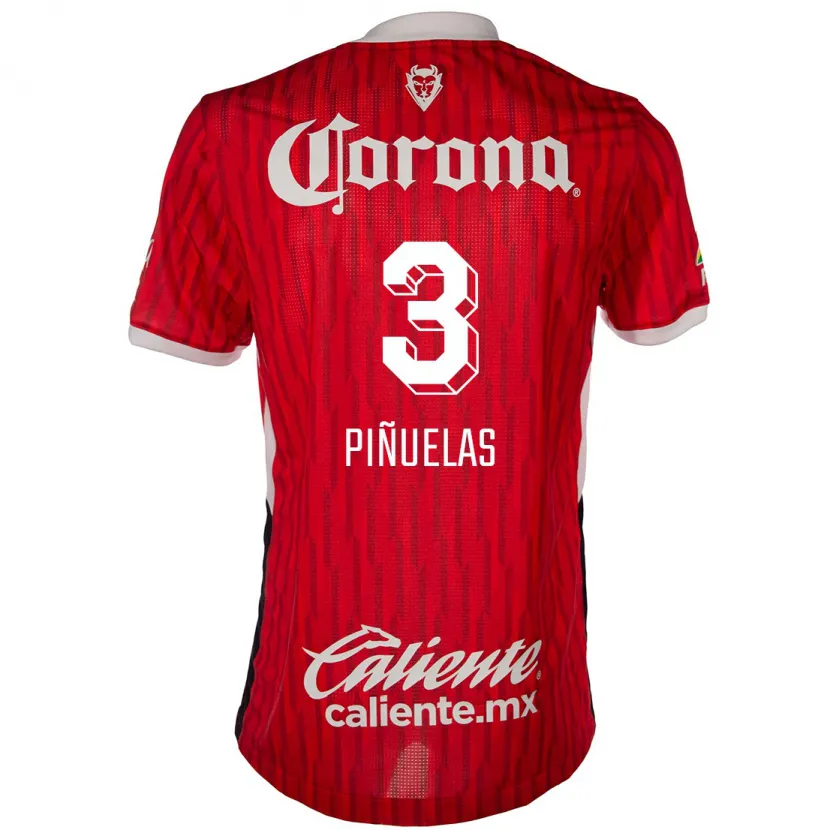 Danxen Uomo Maglia Fernando Piñuelas #3 Rosso Bianco Kit Gara Home 2024/25 Maglietta