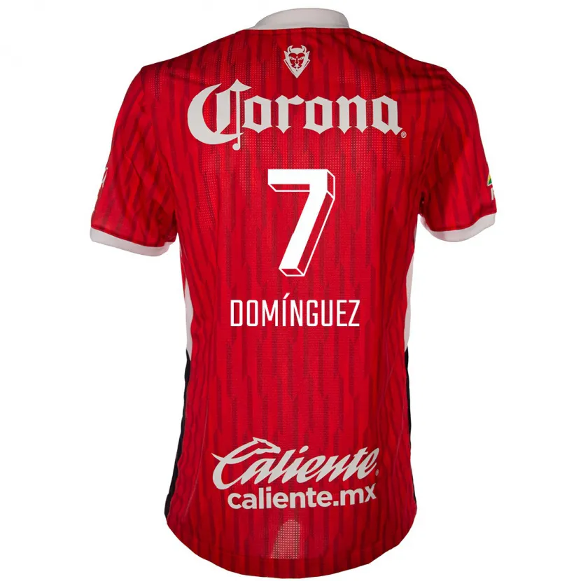 Danxen Uomo Maglia Juan Domínguez #7 Rosso Bianco Kit Gara Home 2024/25 Maglietta