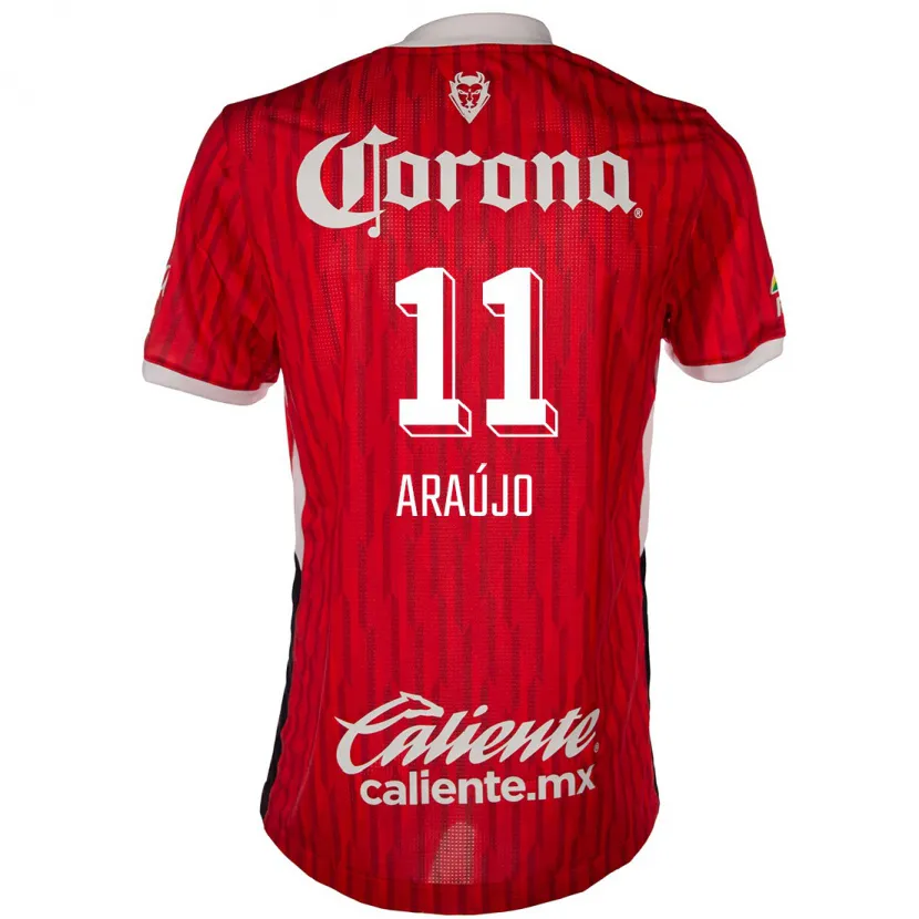 Danxen Uomo Maglia Maximiliano Araújo #11 Rosso Bianco Kit Gara Home 2024/25 Maglietta