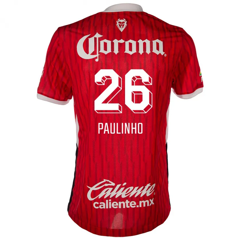 Danxen Uomo Maglia Paulinho #26 Rosso Bianco Kit Gara Home 2024/25 Maglietta