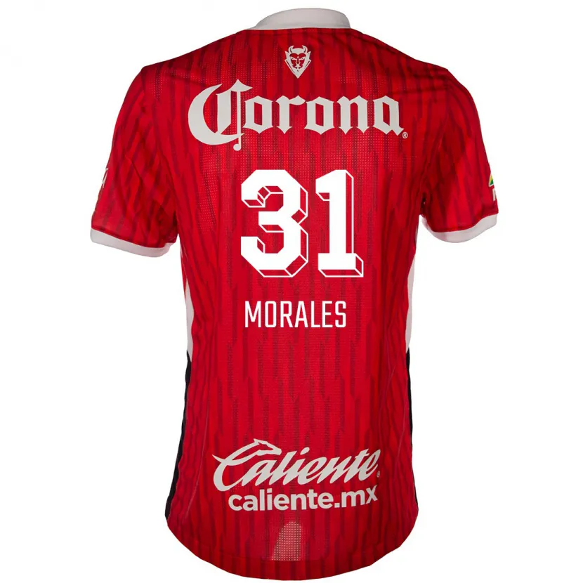 Danxen Uomo Maglia Robert Morales #31 Rosso Bianco Kit Gara Home 2024/25 Maglietta