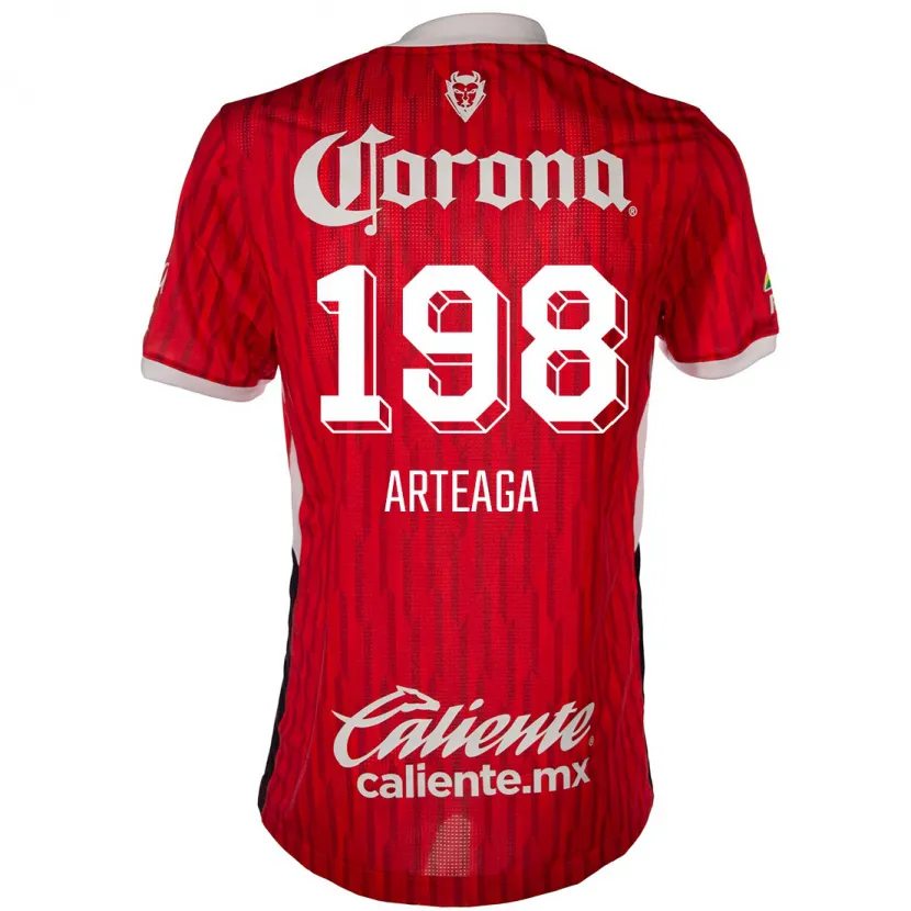 Danxen Uomo Maglia Víctor Arteaga #198 Rosso Bianco Kit Gara Home 2024/25 Maglietta