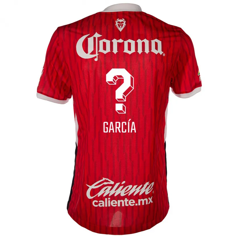 Danxen Uomo Maglia Carlos García #0 Rosso Bianco Kit Gara Home 2024/25 Maglietta