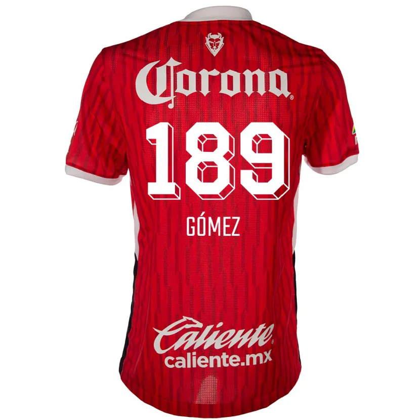 Danxen Uomo Maglia Enrique Gómez #189 Rosso Bianco Kit Gara Home 2024/25 Maglietta