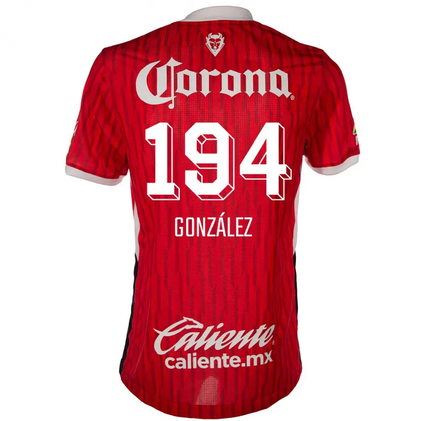 Danxen Uomo Maglia Cristopher González #194 Rosso Bianco Kit Gara Home 2024/25 Maglietta