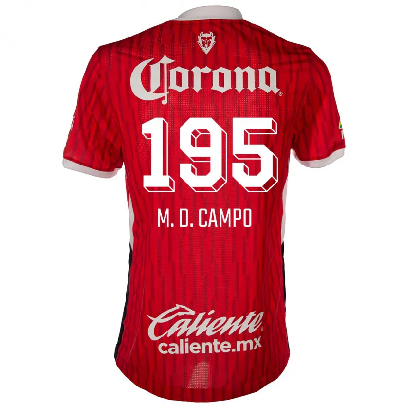 Danxen Uomo Maglia Arturo Martín Del Campo #195 Rosso Bianco Kit Gara Home 2024/25 Maglietta
