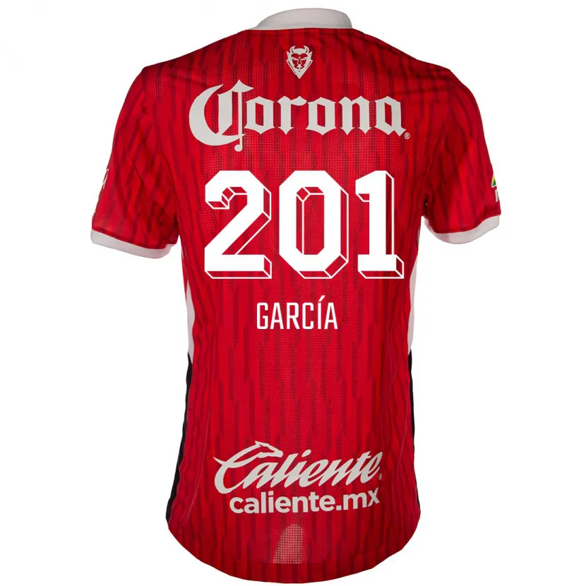 Danxen Uomo Maglia Eros García #201 Rosso Bianco Kit Gara Home 2024/25 Maglietta