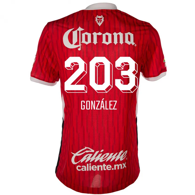 Danxen Uomo Maglia Luis González #203 Rosso Bianco Kit Gara Home 2024/25 Maglietta